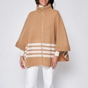 Do everything in love zipper close sweater poncho
